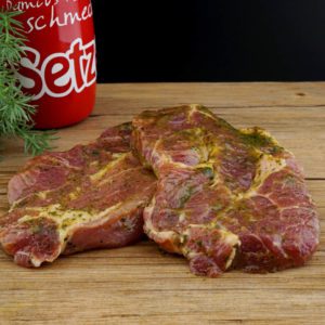 Schweinehals Kraeuterbutter Marinade