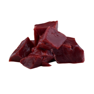 Schweineherz gewürfelt